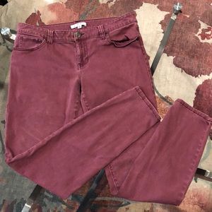 CAbi Wine-Colored Skinny Jeans - Size 10